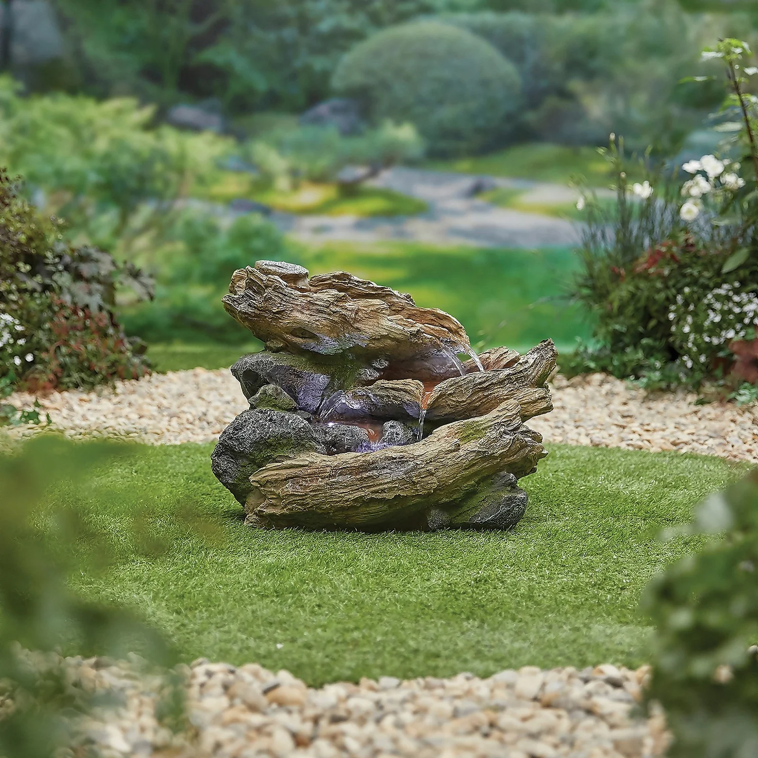 Stylish Fountain Bubbling Brook Water Feature With LEDs - Image 3