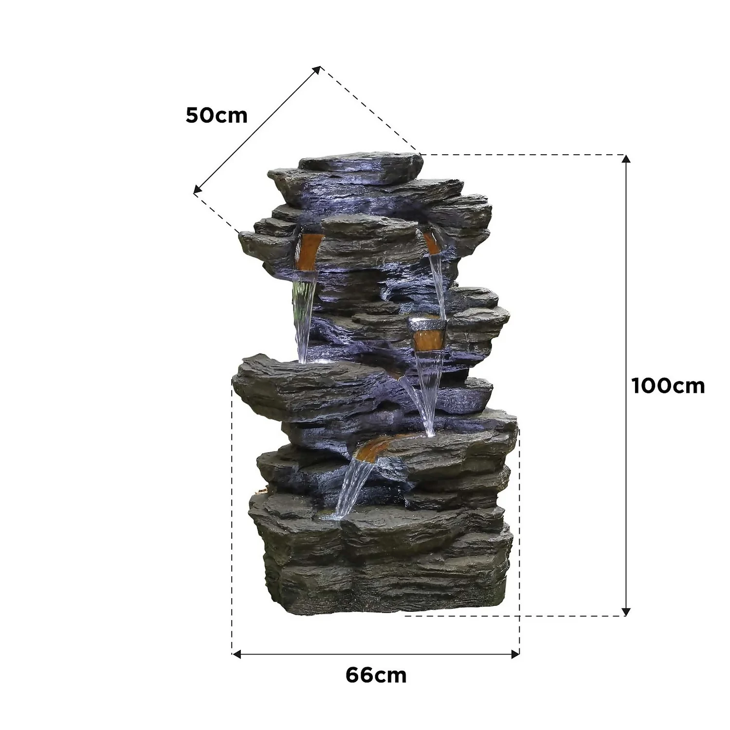 Stylish Fountain Hinoki Springs Water Feature With LEDs - Image 6