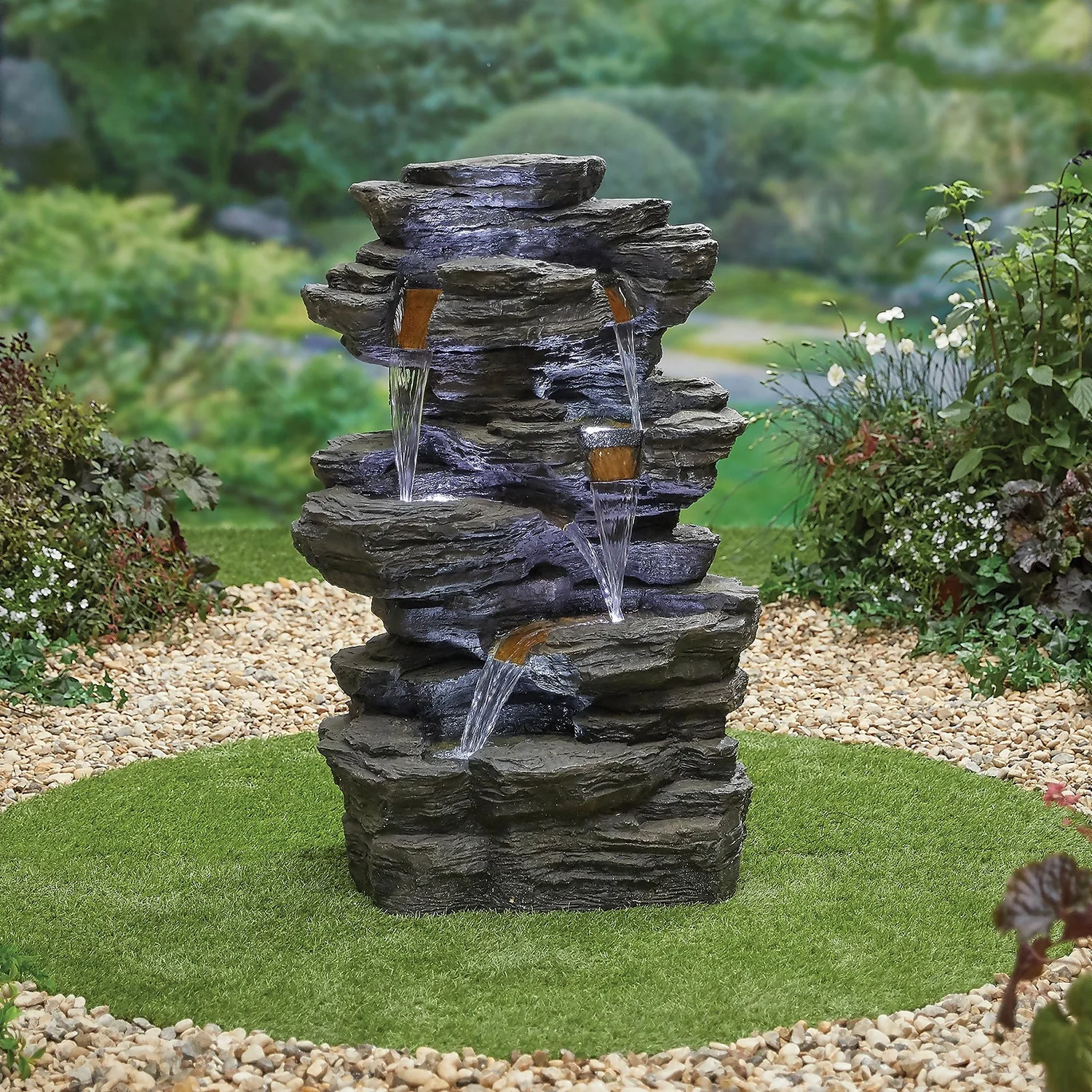 Stylish Fountain Hinoki Springs Water Feature With LEDs - Image 2