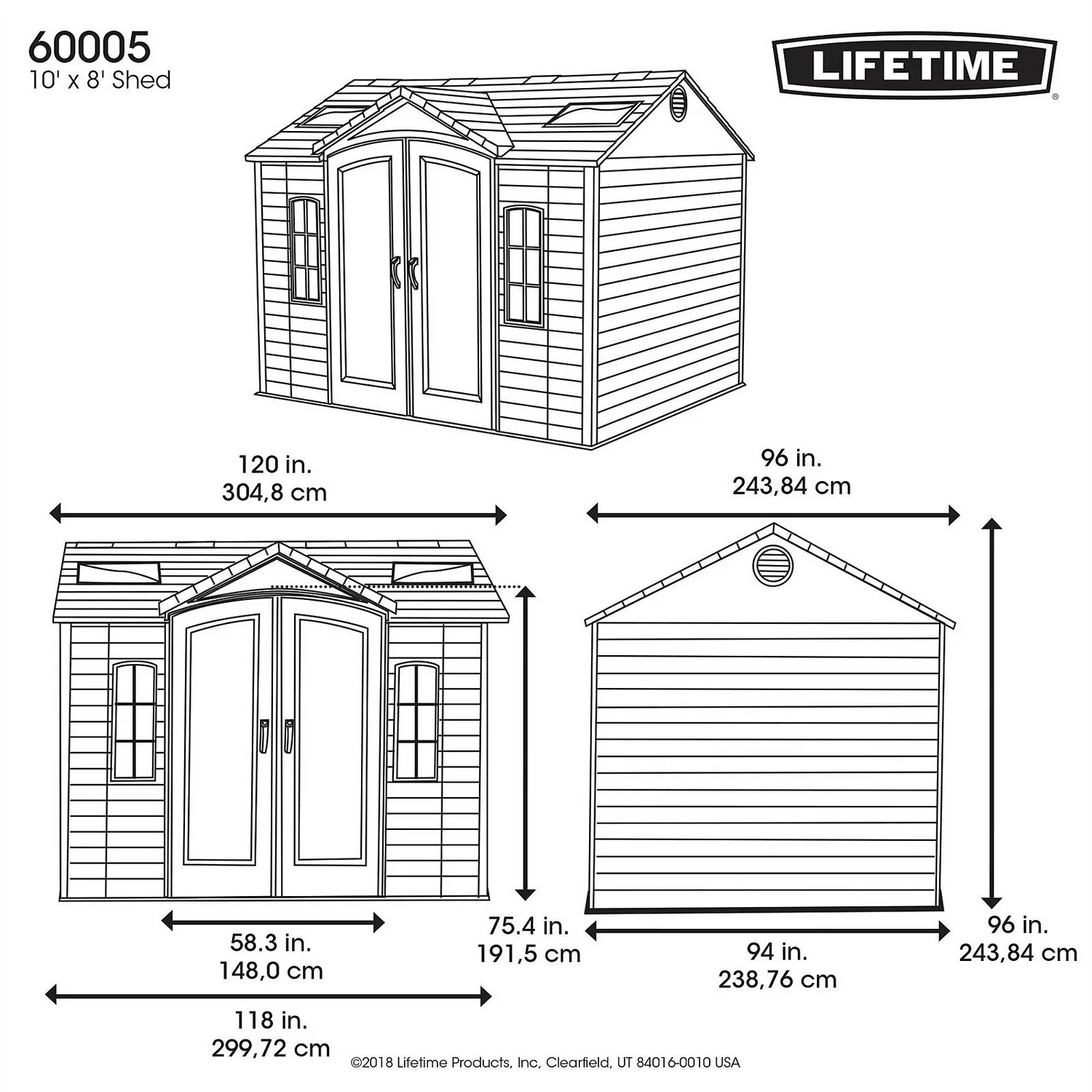 Lifetime 10 X 8ft Outdoor Storage Shed - Installation Included - Image 9