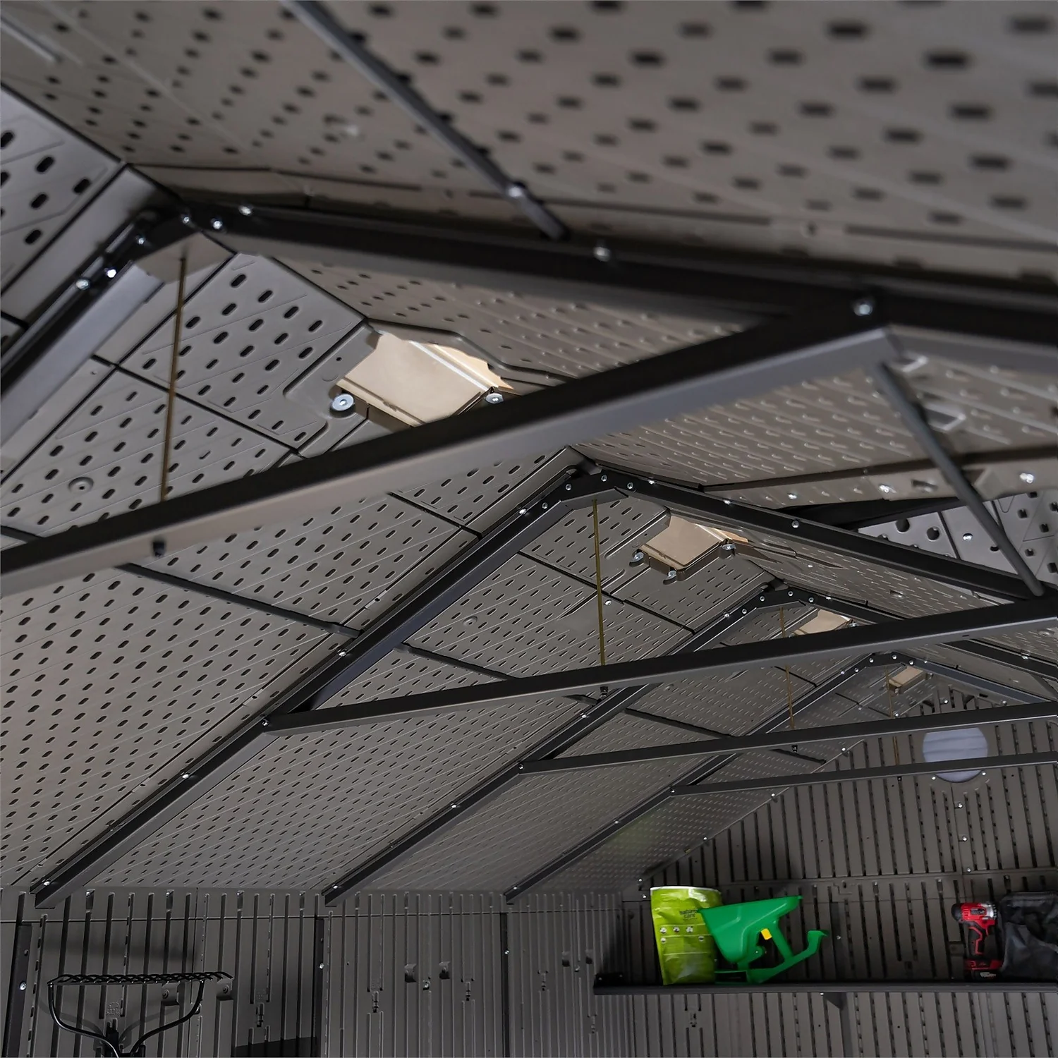 Lifetime 15 X 8ft Rough Cut Dual Entry Outdoor Storage Shed - Installation Included - Image 7