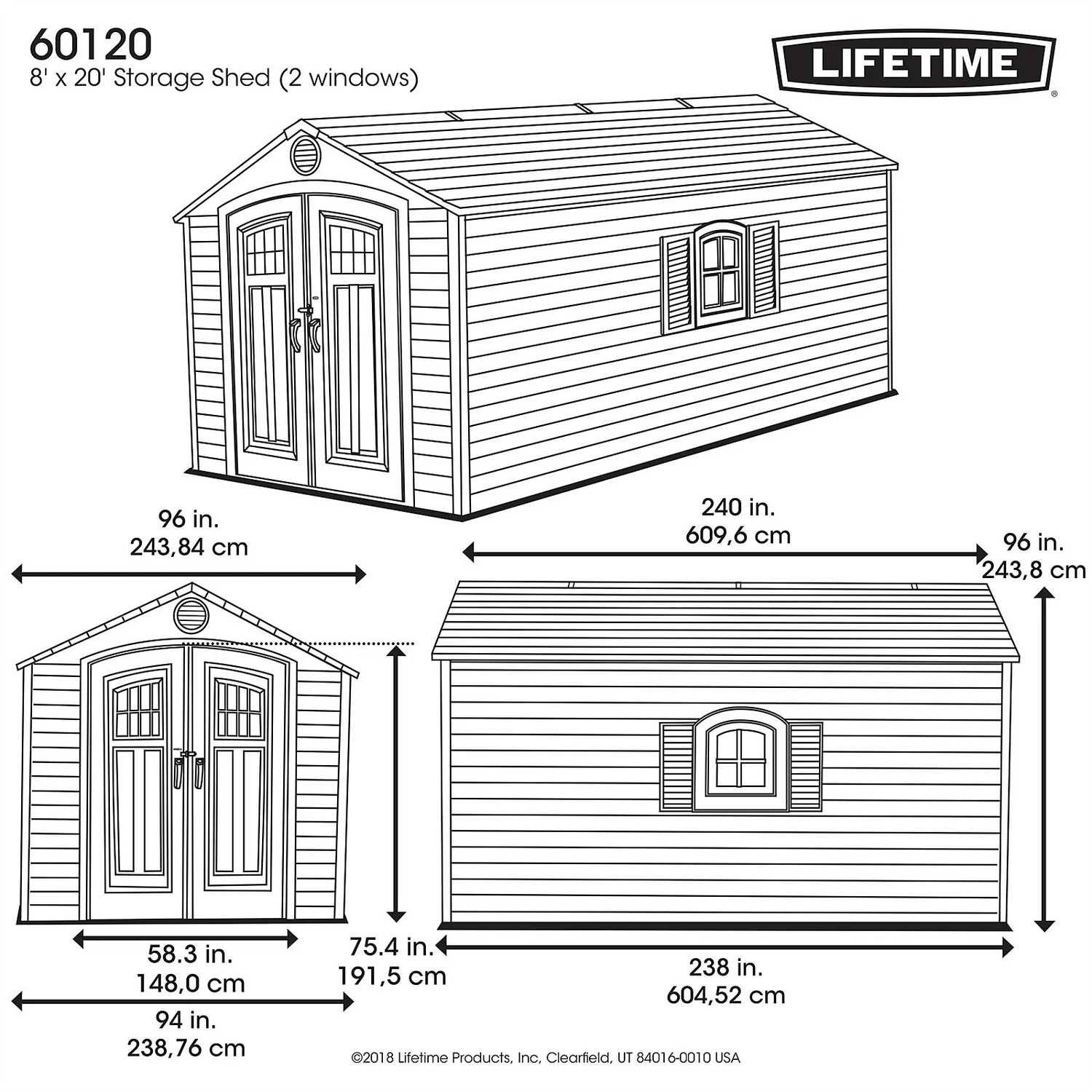 Lifetime 8 X 20ft Outdoor Storage Shed - Installation Included - Image 7