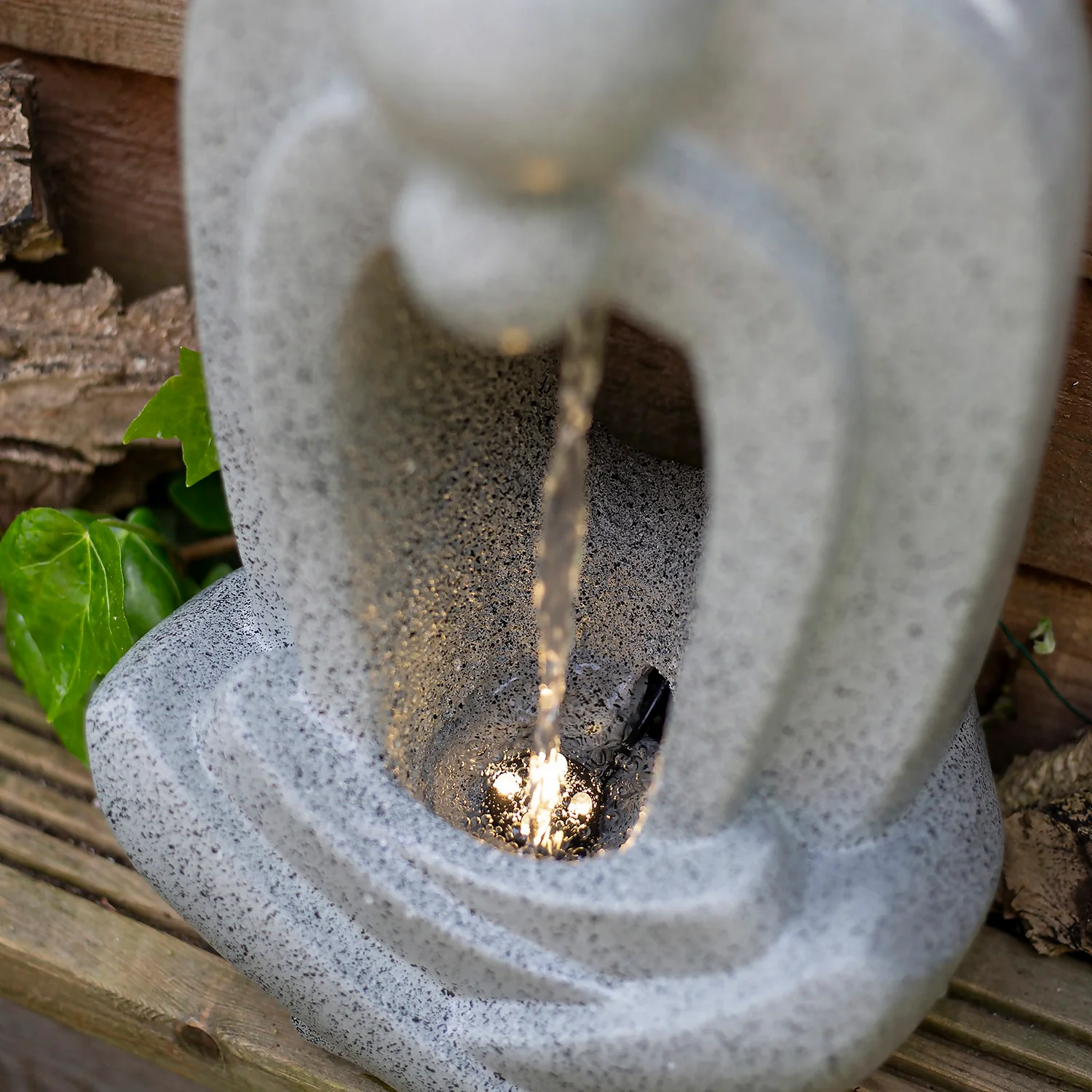 Stylish Fountain Zen Pour Garden Water Feature With LEDs - Image 3