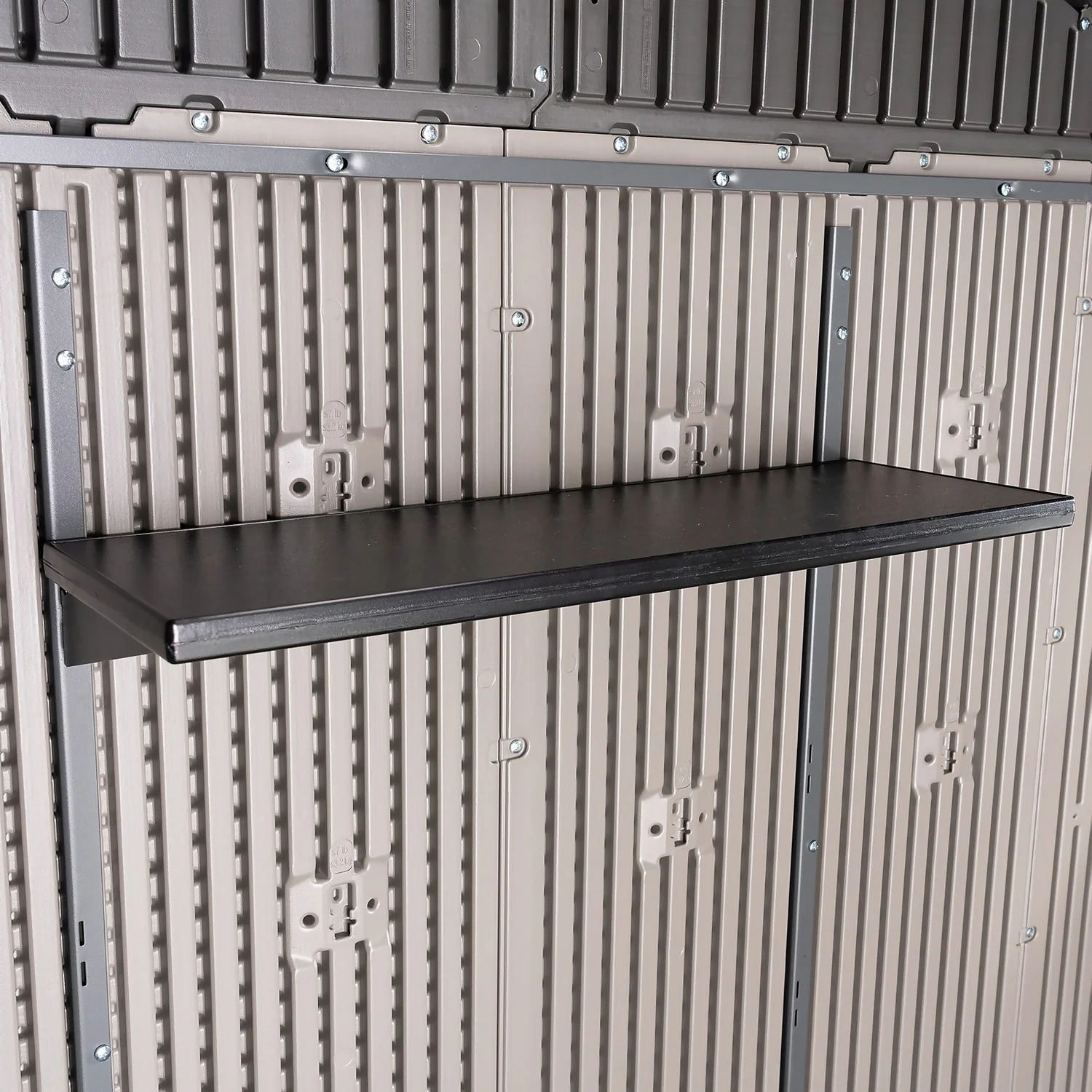 Lifetime 7x7ft Outdoor Storage Shed - Rough-Cut Grey - Image 9