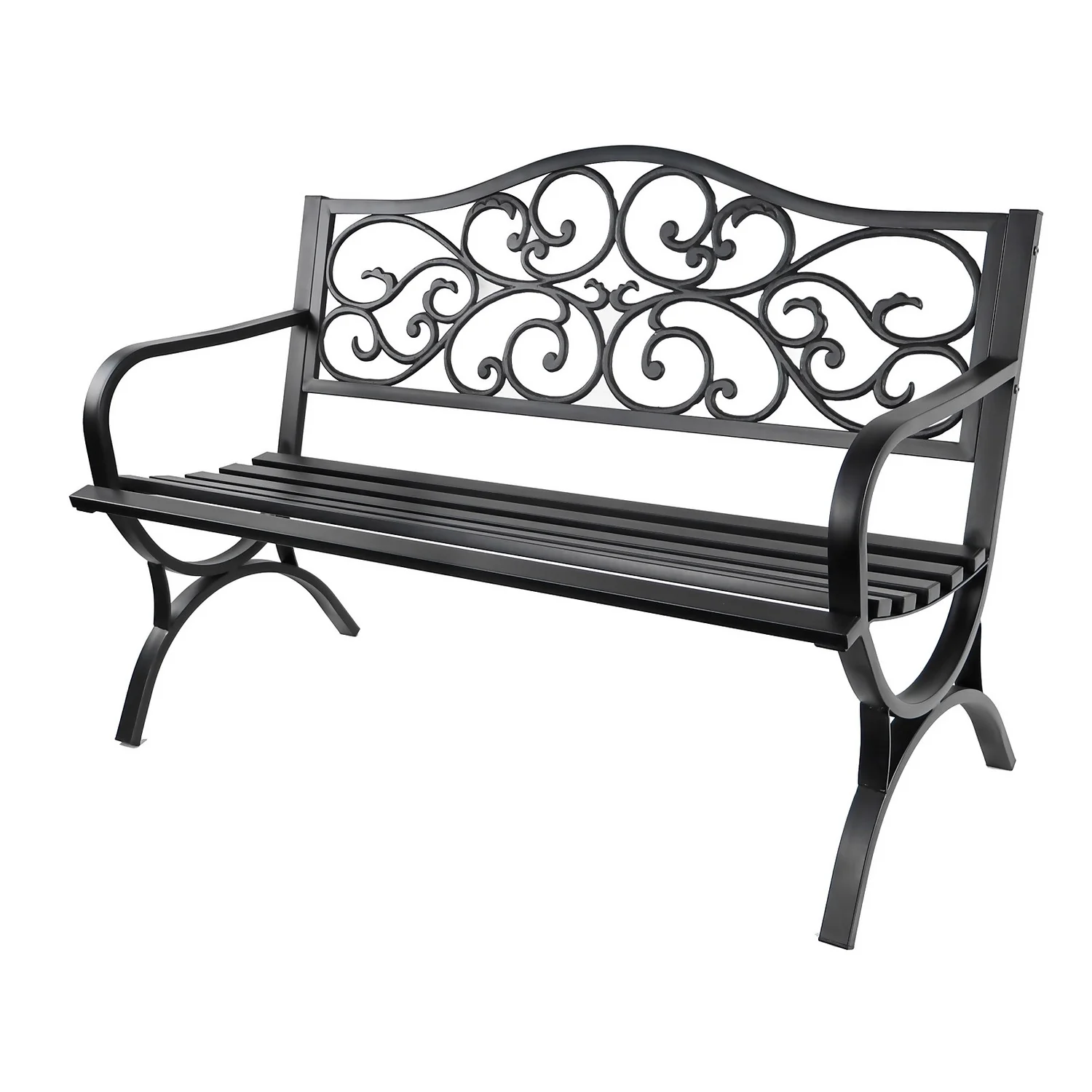 Ornate Metal Garden Bench - Image 2