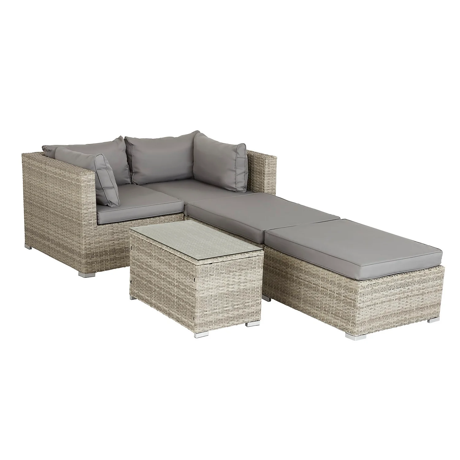 Cairo Grey Rattan Effect Garden Sofa Set - Image 3