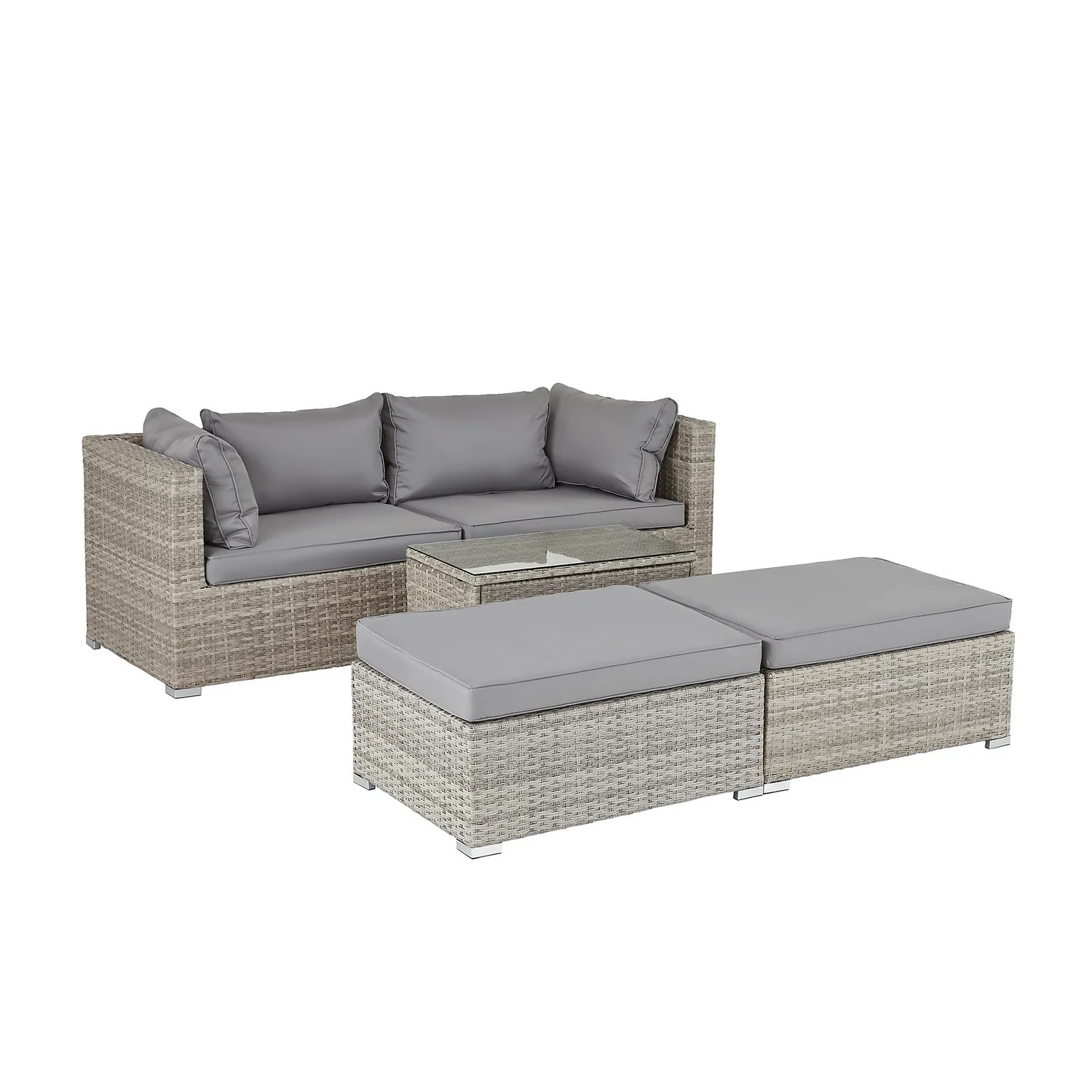 Cairo Grey Rattan Effect Garden Sofa Set - Image 5