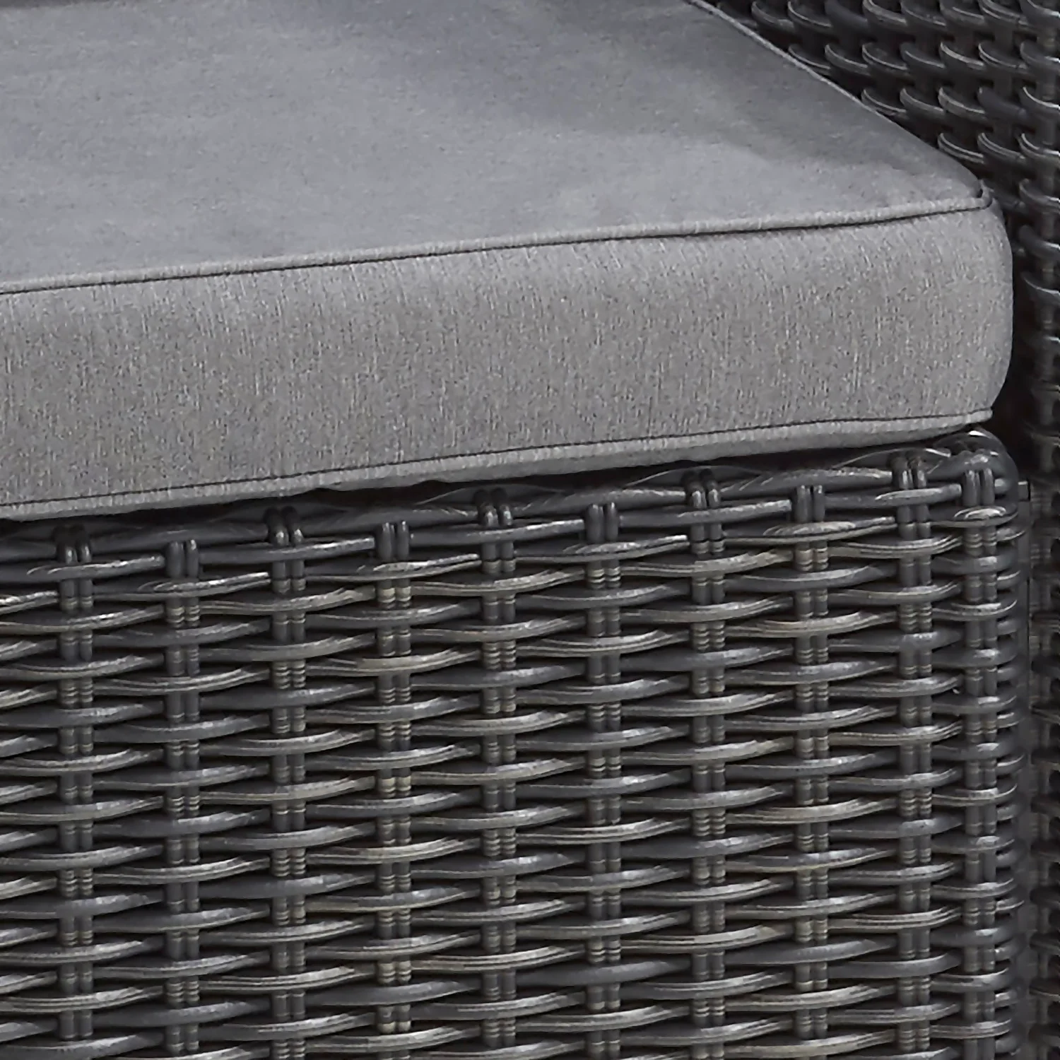 Keter California 2 Seater Outdoor Balcony Garden Furniture Set - Graphite With Grey Cushions - Image 5