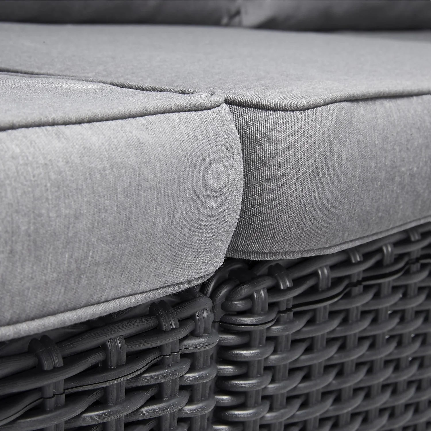 Keter California 2 Seater Outdoor Balcony Garden Furniture Chaise Lounge - Graphite With Grey Cushions - Image 5